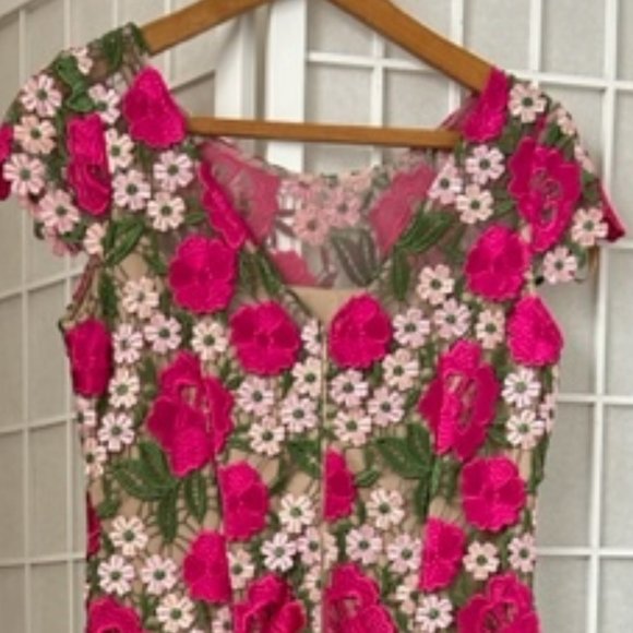 Xscape Women's Floral Embroibered Lace Sheath Dress - Picture 3 of 3